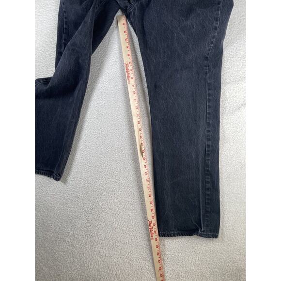 Levis 501 Jeans Mens 38x32 (35x30 Actual) Black Straight Button Fly Marbling - Picture 6 of 16